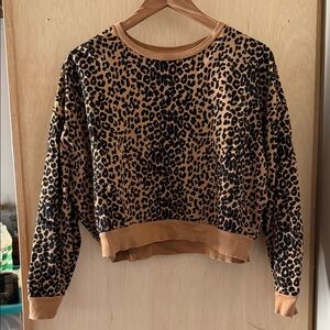 Just Female Animal Print Sweatshirt - Black and Brown